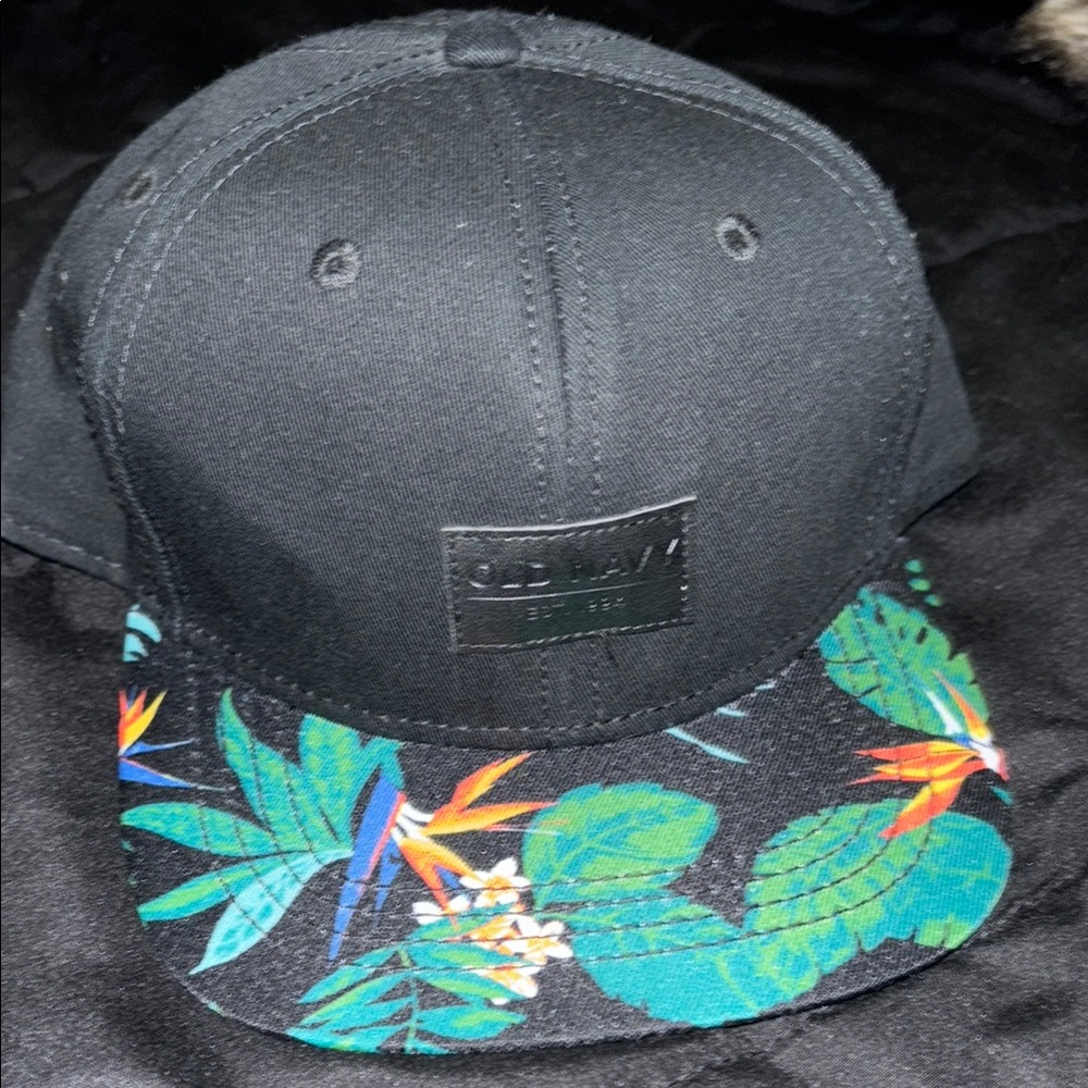 Old Navy Black Cap with Tropical Brim